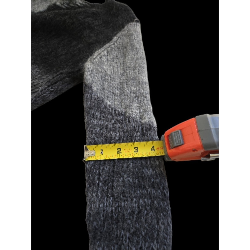 EILEEN FISHER Gray Color Block Mohair Blend V-Neck Pullover Sweater Size L‎ - Picture 7 of 12